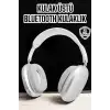 AsilTech P9 Plus Kablosuz Kulak Üstü Bluetooth Kulaklık Beyaz Yüksek Ses Kaliteli