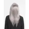 AsilTech Platin Gri Gümüş Uzun Parti Peruğu