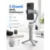 AsilTech Profesyonel Telefon Gimbal Stabilizer 3 Eksen Sabitleme Çoklu Çekim Modları Uzun Pil Ömürlü Taşınabilir Tasarım