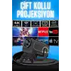 AsilTech Projektör Siyah Android Taşınabilir Sinema Projeksiyon Wifi Destekli En Güncel Sürüm Akıllı