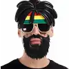 AsilTech Rasta Peruklu Bob Marley Parti Gözlüğü