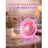 AsilTech Renkli Ambiyans Işıklı Taşınabilir Masaüstü Vantilatör