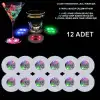 AsilTech Renkli LED Işıklı Bardak Altlığı - 12 Adet, Pilli