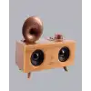 AsilTech Retro Gramafon Bluetooth Hoparlör Çift Stereo Sesli FM Radyo Destekli