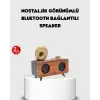 AsilTech Retro Gramofon Tasarımlı Bluetooth Hoparlör – 3D Stereo Ses, 1800 mAh Batarya
