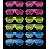 AsilTech Retro Neon Fosforlu Panjur Gözlük - 12 Adet