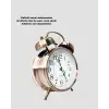 AsilTech Retro Tarz Bronz Dekoratif Masa Saati Metal Gövde Yüksek Sesli Alarm
