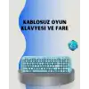 AsilTech Retro Tarz Kablosuz Klavye Mouse Seti – 104 Tuşlu, Ergonomik Tasarım
