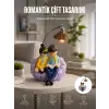 AsilTech Romantik Çift Figürlü Okuyan Çift Masa Lambası Dekoratif LED Aydınlatma