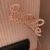 AsilTech Rose Gold Renkli Taşlı “Bride” Gelin Tacı