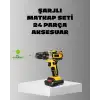 AsilTech Şarjlı Darbeli Matkap Seti – 2 Bataryalı, 24W Güç, 24 Parça Aksesuar, LED Işıklı