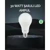 AsilTech Şarjlı LED Ampul 30 Watt Soğuk Beyaz