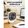 AsilTech Şarjlı Masaüstü Fan 3 Kademeli Güçlü Hava Akışı