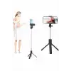 AsilTech Selfie Çubuğu Tripod Bluetooth Kumandalı Selfie Çubuğu Telefon Tutucu