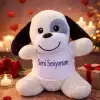 AsilTech Seni Seviyorum Tişörtlü Sevimli Benekli Peluş Köpek