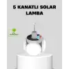 AsilTech Solar Güneş Enerjili ve USB Şarjlı 5 Kanatlı LED Kamp Lambası