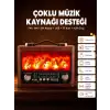 AsilTech Solar Panelli Alev Işıklı Bluetooth Hoparlör – Çoklu Giriş, Uzun Pil Ömrü