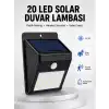 AsilTech Su Geçirmez IP65 20 LED Solar Sensörlü Bahçe ve Veranda Aydınlatma Yeni Nesil