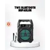 AsilTech Taşınabilir 6.5” Bluetooth Hoparlör USB TF Kart Mikrofonlu Şarjlı Sistem