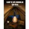 AsilTech Taşınabilir Askılı Ampul Kamp Lambası Askılı Type-C Şarjlı Bahçe Lambası