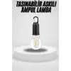 AsilTech Taşınabilir Askılı Ampul Kamp Lambası Askılı Type-C Şarjlı Bahçe Lambası