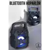 AsilTech Taşınabilir Bluetooth Hoparlör Led Işıklı Uzun Pil Ömrü