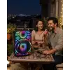 AsilTech Taşınabilir Bluetooth Speaker Mikrofonlu RGB Işıklı Karaoke Ses Sistemi