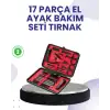 AsilTech Taşınabilir Deri Kutulu 17 Parça Manikür Seti