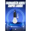 AsilTech Taşınabilir Şarjlı Led Ampul Askılı Lamba Kamp Bahçe Lambası