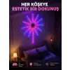 AsilTech Telefon Kontrollü RGB Fireworks LED Işık Çok Renkli Dekoratif Duvar Lambası