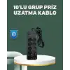 AsilTech Termal Koruma Sistemli USB Type-C 10’lu Grup Priz 2m 2500W Güç Kapasiteli