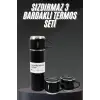 AsilTech Termos Seti Paslanmaz Çelik 3 Bardaklı Vakumlu Termos Set 500 Ml 12 Saate Kadar Isı Koruma
