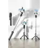 AsilTech Tripod Kablosuz Bluetooth Bağlantılı Selfie Çubuğu 360 Derece Dönebilen