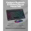 AsilTech Tüm Cihazlarla Uyumlu RGB Işıklı Kablosuz Klavye ve Mouse Seti