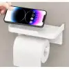 AsilTech Tuvalet Kağıdı Askılığı - Raflı ve Yapışkanlı - Matkapsız Banyo Aksesuarı
