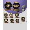AsilTech USB Bağlantılı Samanyolu Galaksi Küre Ahşap Standlı 3D Işıklı Dekor Lambası