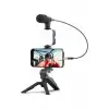 AsilTech Video Making Kit Telefon Tutucu Vlog Video Mini Led Işıklı