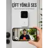 AsilTech Wi-Fi Beyaz Görüntülü Kapı Zili  HD Kamera, Gece Görüşü ve Çift Yönlü Konuşma Özellikli