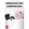 AsilTech Wireless Şarjlı Pembe Akıllı Saat ve Kablosuz Bluetooth Kulaklık Dokunmatik Kontrol