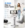 AsilTech Yapay Zeka Takipli Telefon Gimbali Katlanabilir Tripod Bluetooth Kontrollü Dahili LED Işıklı