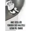 AsilTech Yeni Nesil Pro Bluetooth Kulaklık Uzun Pil Ömrü Beyaz