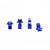 AsilTech Yıldızlı Alüminyum Sibop Kapağı 4lü Set Mavi