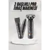 AsilTech Yüksek Performanslı 3 Başlıklı Profesyonel Şarjlı Islak ve Kuru Kullanıma Uygun