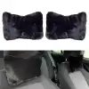 AsilTech Yumuşak Peluşlu Ortopedik Araba Seyahat Boyun Yastığı 2li Siyah