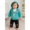 Aslan Desenli 3lü Erkek Bebek Takımı