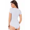 Bayan Kısa Kol Çıtçıtlı Body Beyaz
