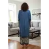 Büyük Beden Çiçek Motfili Uzun Kollu Gecelik