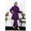 Büyük Beden Tesettür Mayo Mor