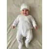 Dantelli Çiçek Nakışlı Kız Bebek Tulum %100 Pamuk