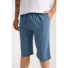 Erkek Cepli Pamuk Penye Şort İndigo